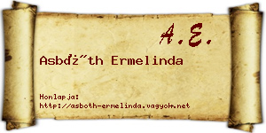 Asbóth Ermelinda névjegykártya